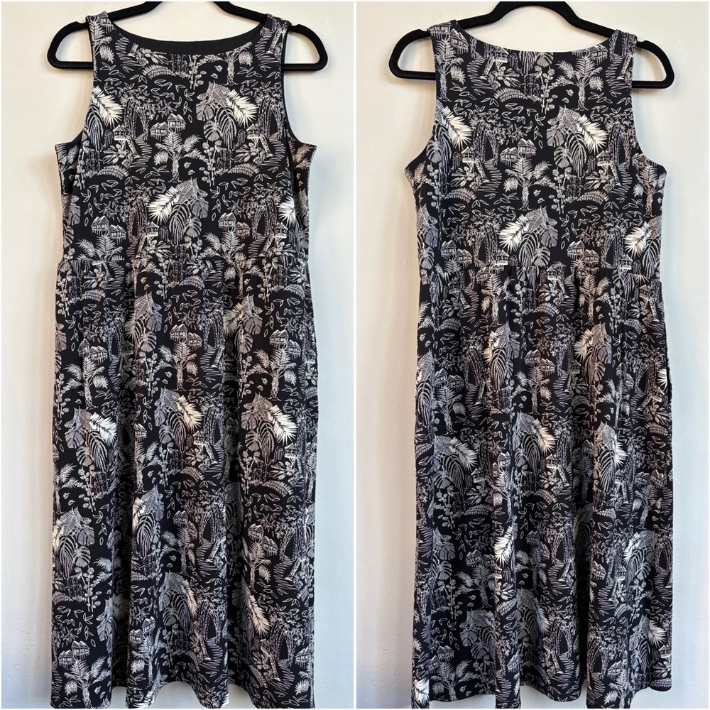 J. Jill Wearever Collection Tropical Sleeveless Midi Dress
